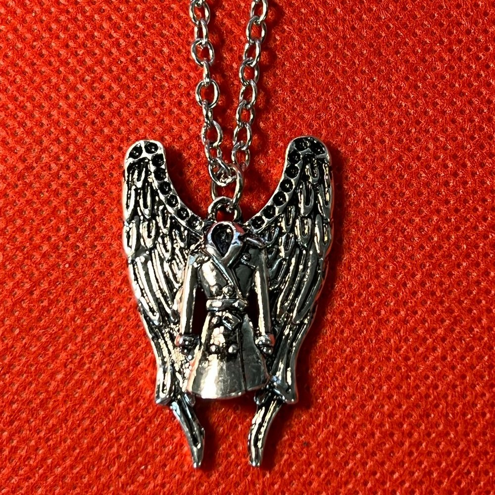 Supernatural Castiel's Supernatural Trench Coat and Wings Pendant Necklace
